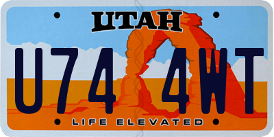 UT license plate U744WT