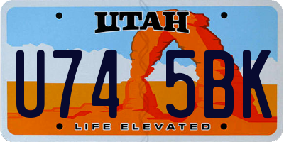 UT license plate U745BK