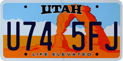 UT license plate U745FJ