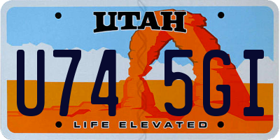 UT license plate U745GI