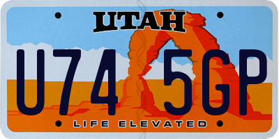 UT license plate U745GP