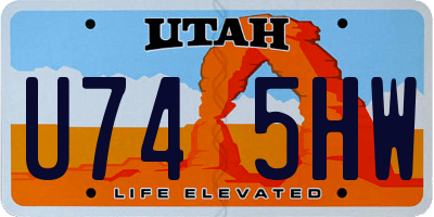 UT license plate U745HW
