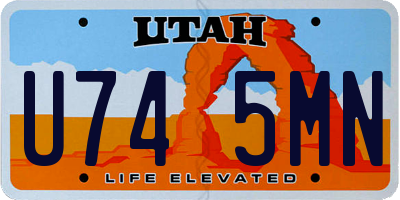 UT license plate U745MN