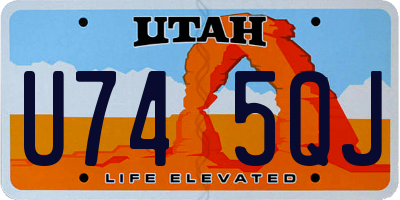 UT license plate U745QJ