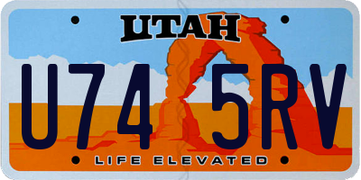 UT license plate U745RV
