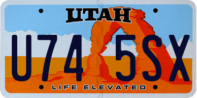 UT license plate U745SX
