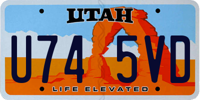 UT license plate U745VD