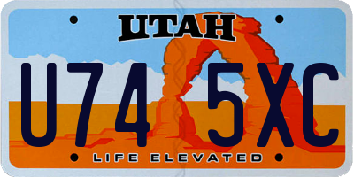 UT license plate U745XC