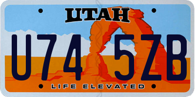 UT license plate U745ZB