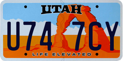 UT license plate U747CY