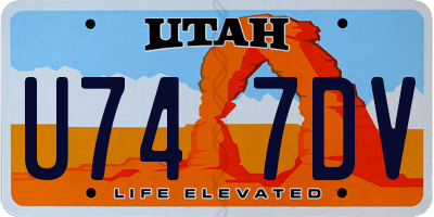 UT license plate U747DV