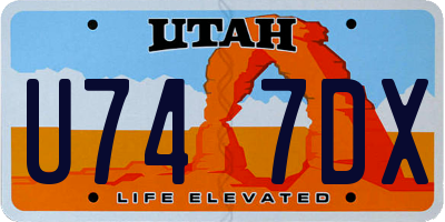 UT license plate U747DX