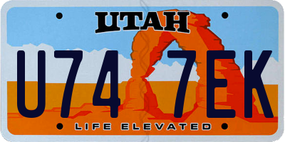 UT license plate U747EK