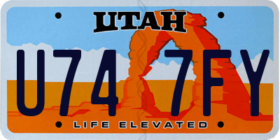 UT license plate U747FY