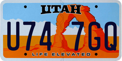 UT license plate U747GQ