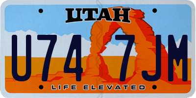 UT license plate U747JM