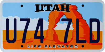 UT license plate U747LD