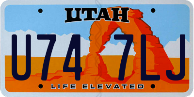 UT license plate U747LJ