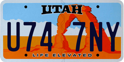 UT license plate U747NY