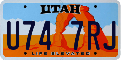 UT license plate U747RJ