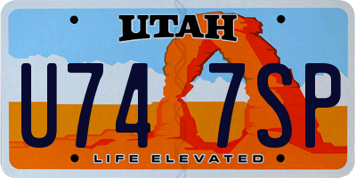 UT license plate U747SP