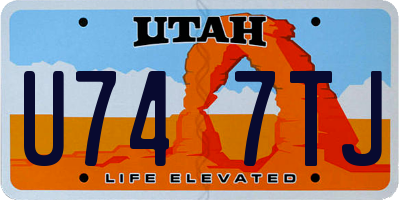 UT license plate U747TJ