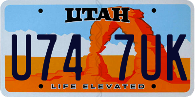 UT license plate U747UK