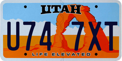 UT license plate U747XT