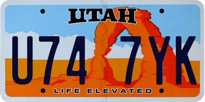 UT license plate U747YK