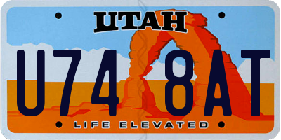 UT license plate U748AT