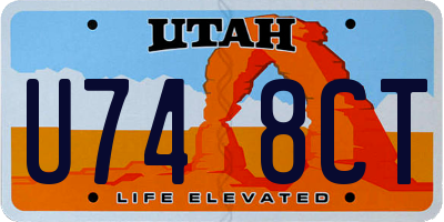 UT license plate U748CT