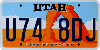 UT license plate U748DJ