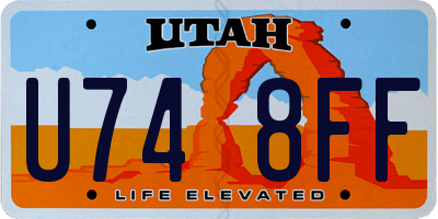 UT license plate U748FF