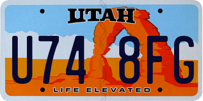 UT license plate U748FG