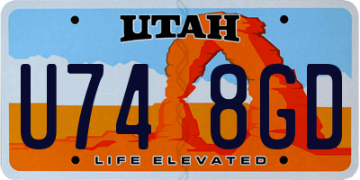 UT license plate U748GD