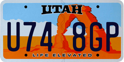 UT license plate U748GP