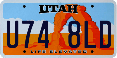 UT license plate U748LD