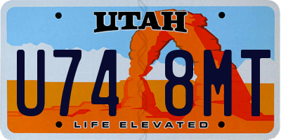 UT license plate U748MT