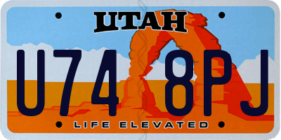 UT license plate U748PJ