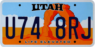 UT license plate U748RJ