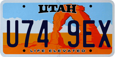 UT license plate U749EX