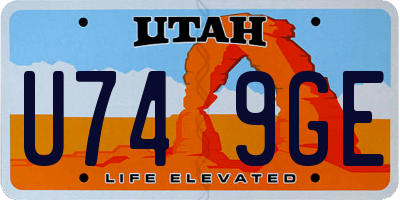 UT license plate U749GE