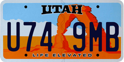 UT license plate U749MB