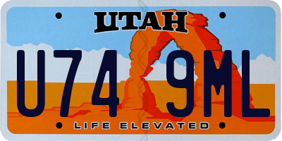 UT license plate U749ML