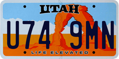 UT license plate U749MN