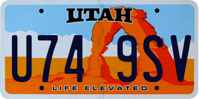 UT license plate U749SV