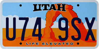 UT license plate U749SX