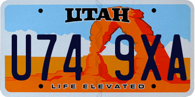UT license plate U749XA
