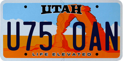 UT license plate U750AN