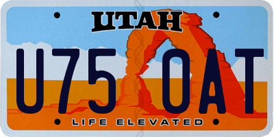 UT license plate U750AT